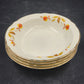4 Autumn Leaf Rimmed Fruit Dessert Bowls 5.25" Hall's Superior for Jewel Tea MCM