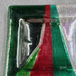 Gaya Studio Art Glass Square Dish Plate Red Green Clear Fused Modern Mid Century