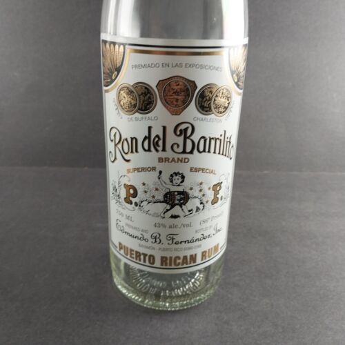 Ron del Barrilito Puerto Rican Rum Empty Bottle and Sleeve Superior 3 Star Blend