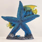 Tropical Fish Resin Figurine Starfish 2 Yellow Blue Fish Coral Base 5.5" Tall