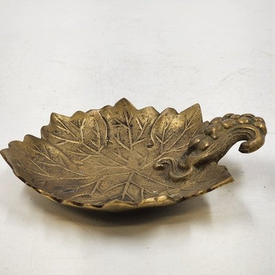 Brass Leaf Tray Trinket Dish The Vine 380 Colonial Virginia Hampton VA Korea