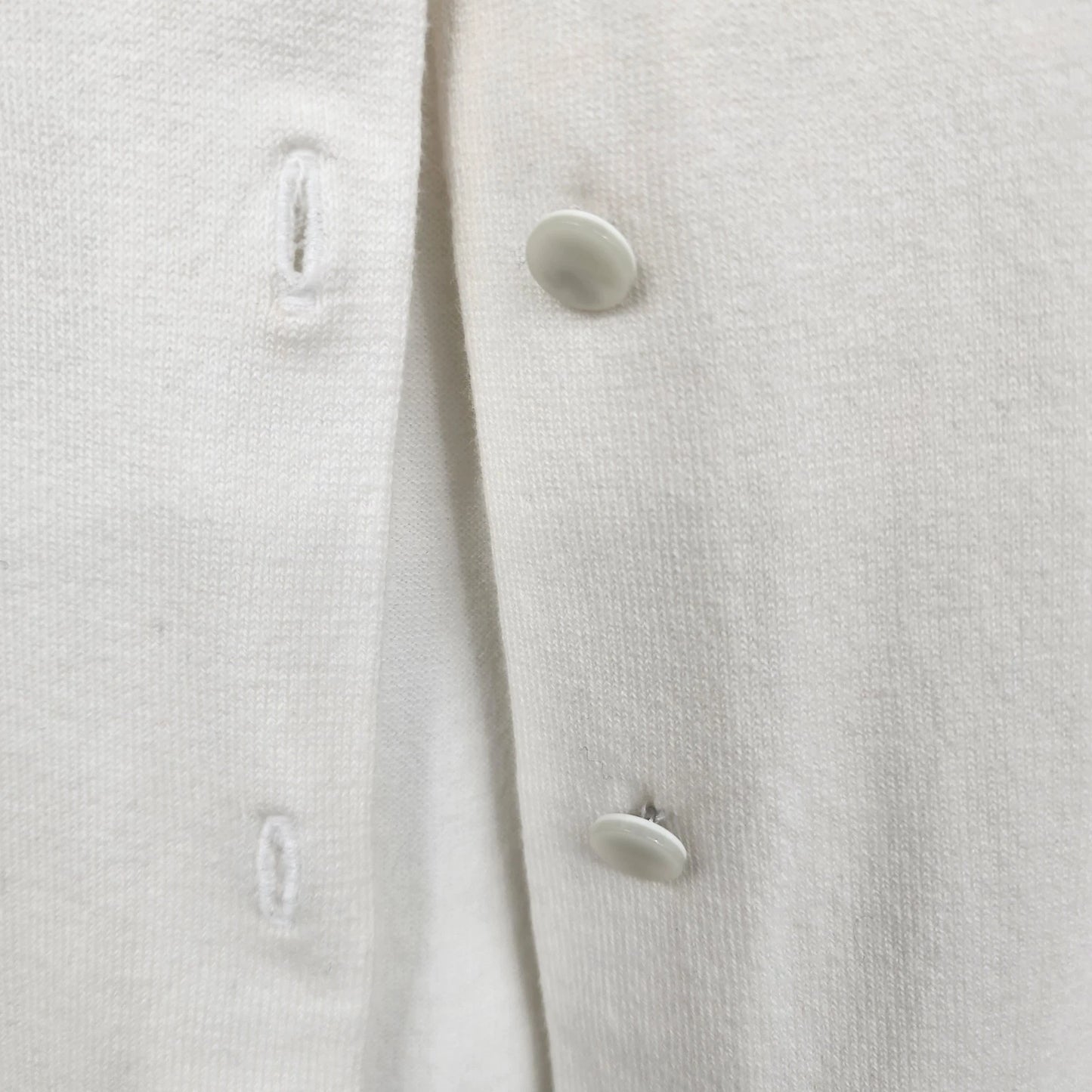 Talbots Petites Medium Pima Cotton White Cardigan Dragonfly Embroidered Sweater