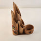 Jamaican Cay Artisan Wooden Desk Organizer 3 Levels and Storage Holes Vintage