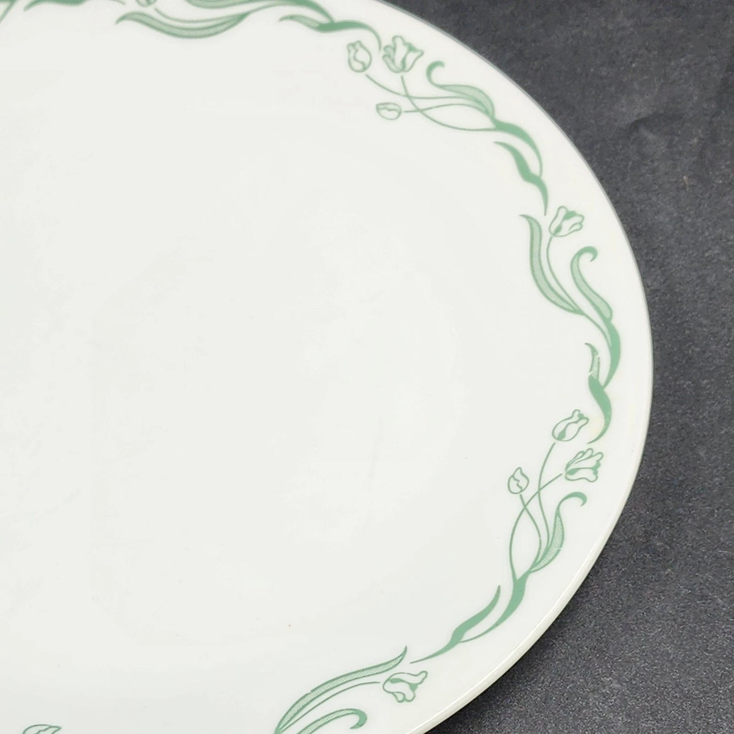 3 Corelle Emily Dinner Plates 10.25" Green Swirl Pattern Corning Ware USA