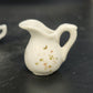 Mini Porcelain Doll Tea Set Creamer Sugar Bowl Lidded Cup Floral 1.5" Vintage