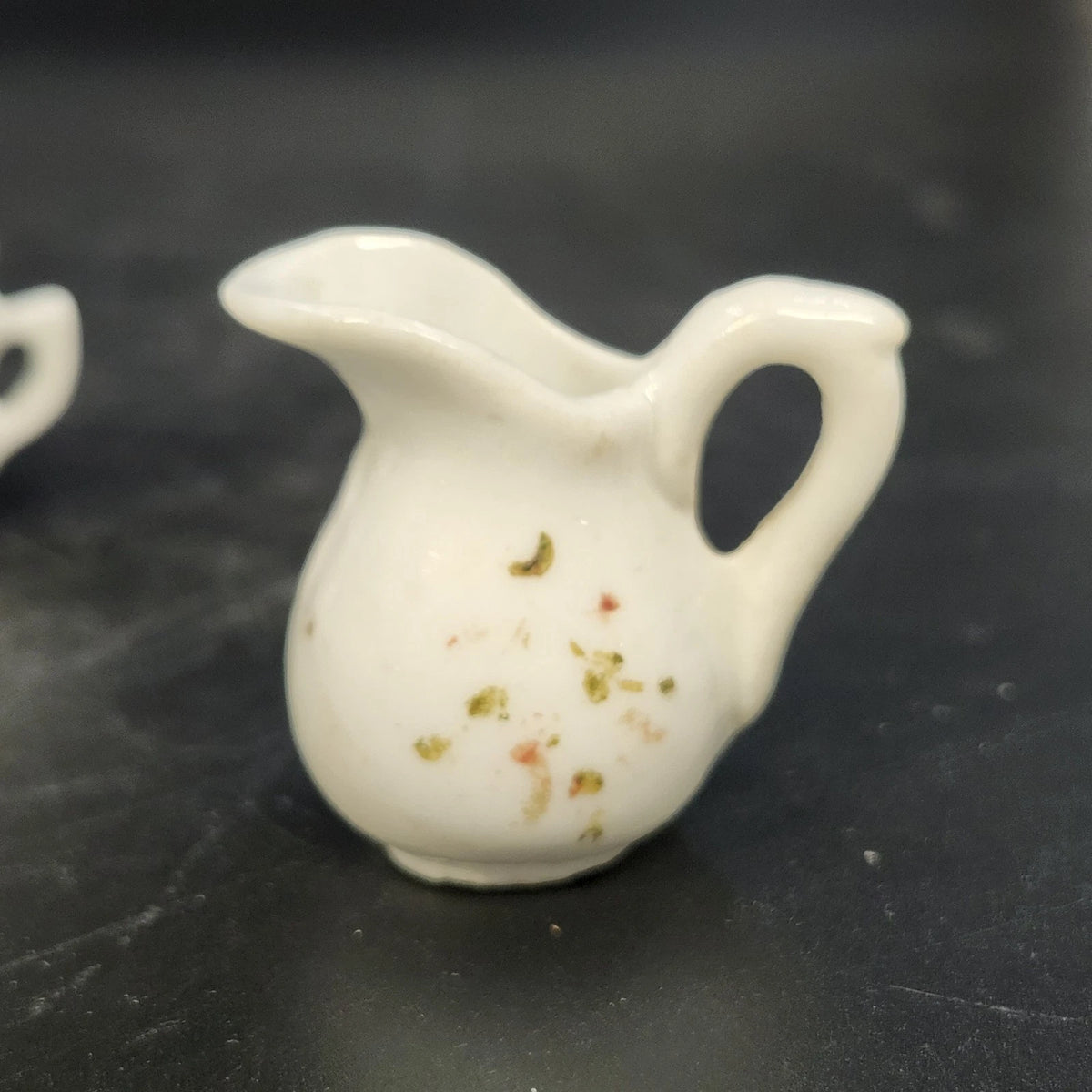 Mini Porcelain Doll Tea Set Creamer Sugar Bowl Lidded Cup Floral 1.5" Vintage