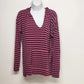 Live 2 Lounge XL Striped Hoodie Tunic Purple Black Knit