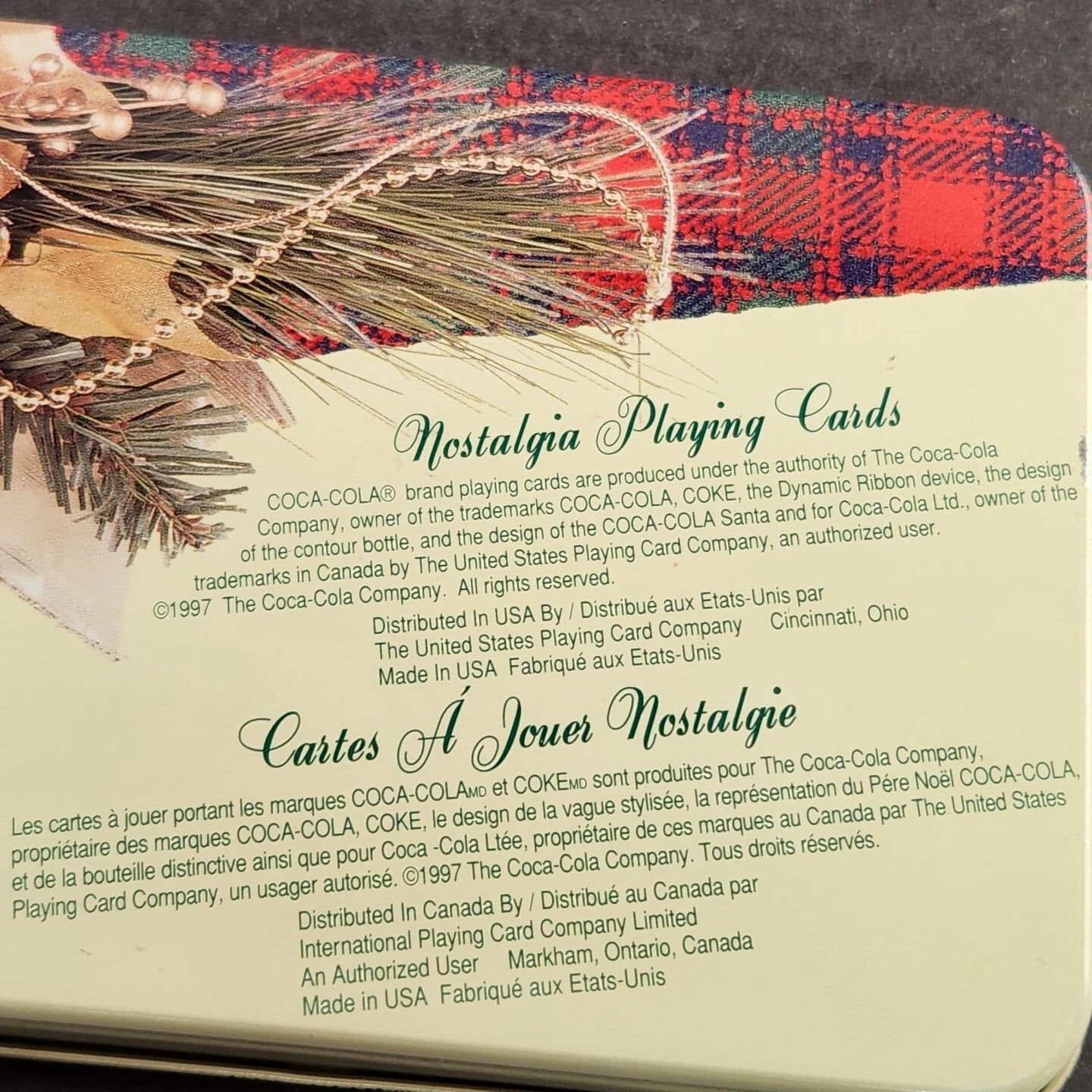 Coca-Cola Playing Cards 2 Decks in Collectible Santa Tin NIB Christmas Vintage