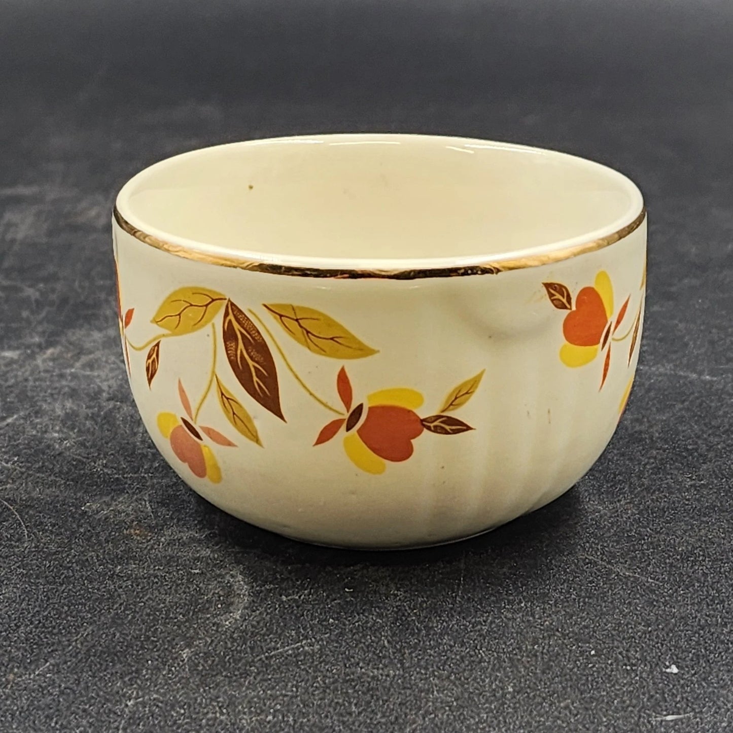 4 Autumn Leaf Radiance Custard Bowls 7 oz Hall's Superior Jewel Tea MCM Vintage