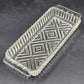 Clear Glass Relish Tray Dish X Pattern Ribbed Sawtooth Edges Handles 10" Serving