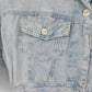 Paris Blues Cropped Denim Jacket Women's Small Light Wash Short Sleeve Button