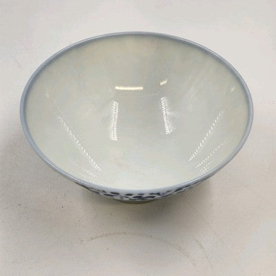 Set 2 Otagiri Japanese Arita Asian Imari Rice Bowl Blue Red Floral Motif 1960s