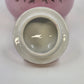 Pink Porcelain Biscuit Cookie Jar Bowl Covered Butterfly Birds Transfer Vintage