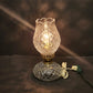 Waterford Crystal Hurricane Table Lamp 13" Tulip Style Clear Glass Brass Accents
