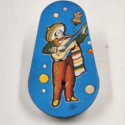 Set of 3 Tin Litho Toy Noisemakers 4.5" Circus Party Grinders 1940s Vintage