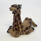 Studio Pottery Giraffe Pair Figurine Brown Speckled 4" Artist Marked