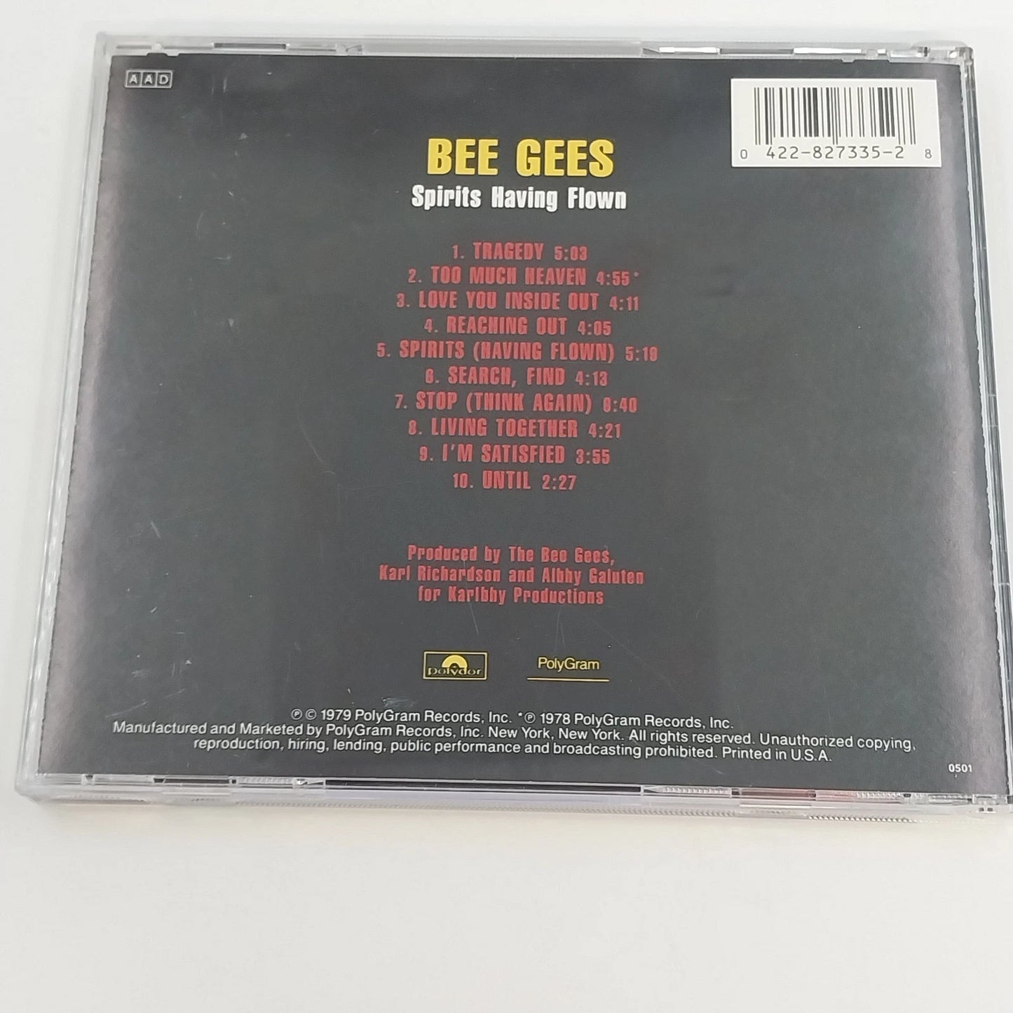 Bee Gees Spirits Having Flown CD Polydor 827 335-2 Tragedy Too Much Heaven