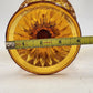 Indiana Glass Hobstar Amber Compote Goblet EAPG Pedestal 8" Vintage Scalloped