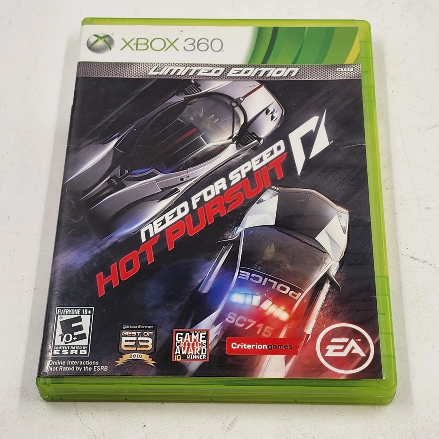 Need for Speed Hot Pursuit Microsoft Xbox 360 2010 Limited Edition Racing Game