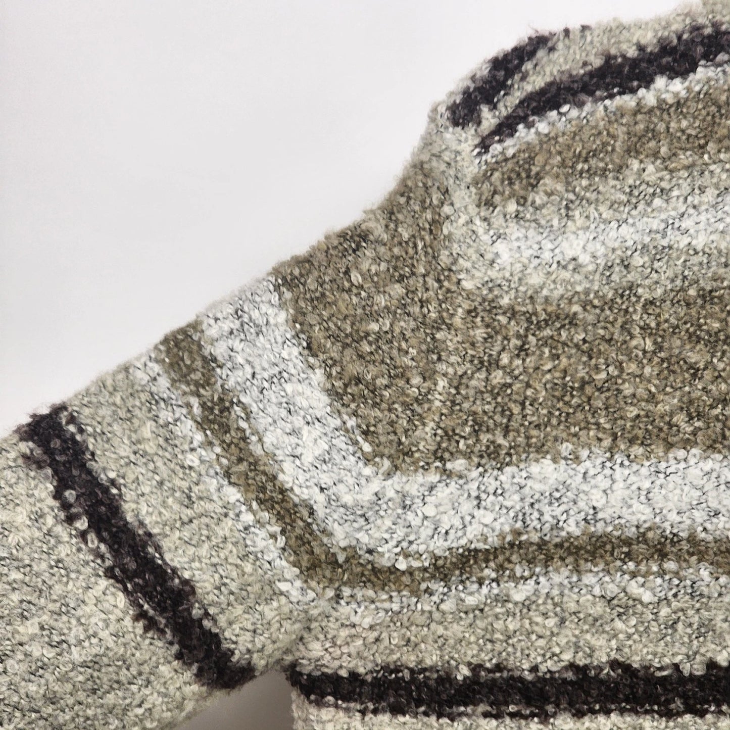 Cato Women Large Striped Turtleneck Sweater Brown Tan White Chunky Knit Pullover