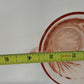 Fortecrisa Pink Swirl Ribbed Glass Cup & Saucer Set MCM Tableware Mexico Vtg