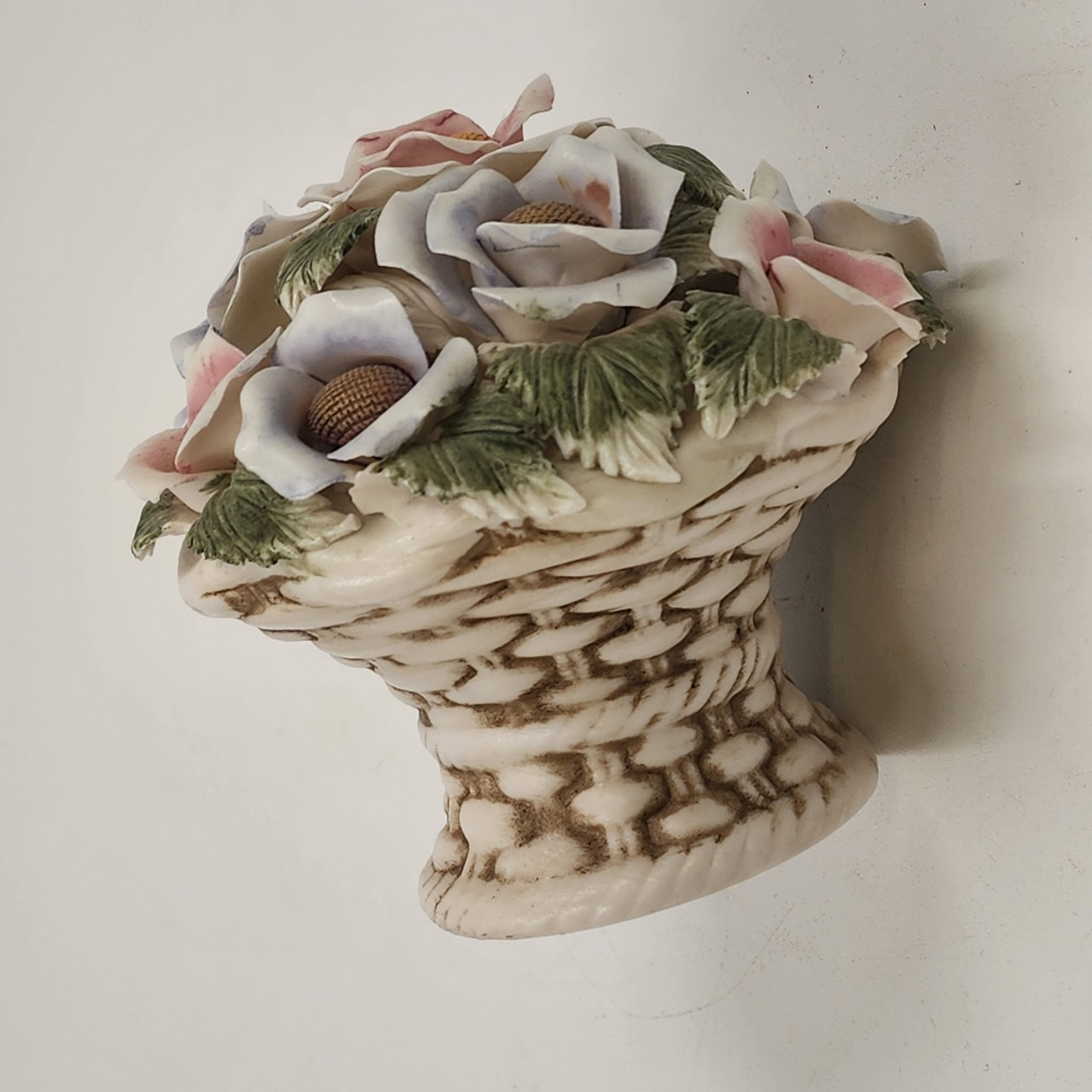 Handcrafted Italian Capodimonte Multicolor Floral Porcelain Decorative Art Vase