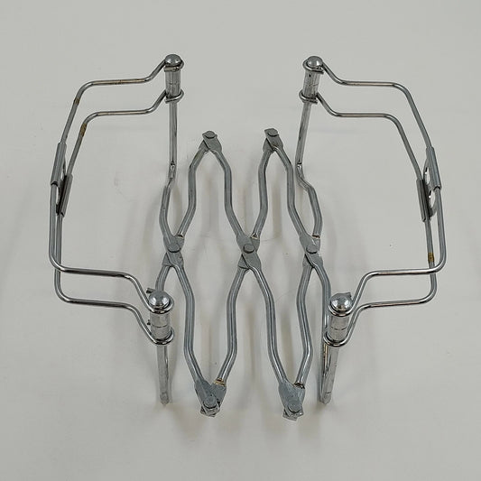 Chrome Expandable Metal Trivet Casserole Dish Holder Accordion MCM Italy Vintage
