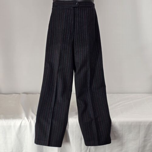 Sag Harbor Black Slack Pinstripe Women’s Size 7/8 Straight Leg Wool Blend