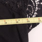 Torrid Women's Black Blouse Top Size 0 Plus Floral Lace Cap V-Neck Short Sleeve