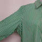 Chaps No Iron Green White Striped Button Front Shirt Women's L Red Paisley Cuffs