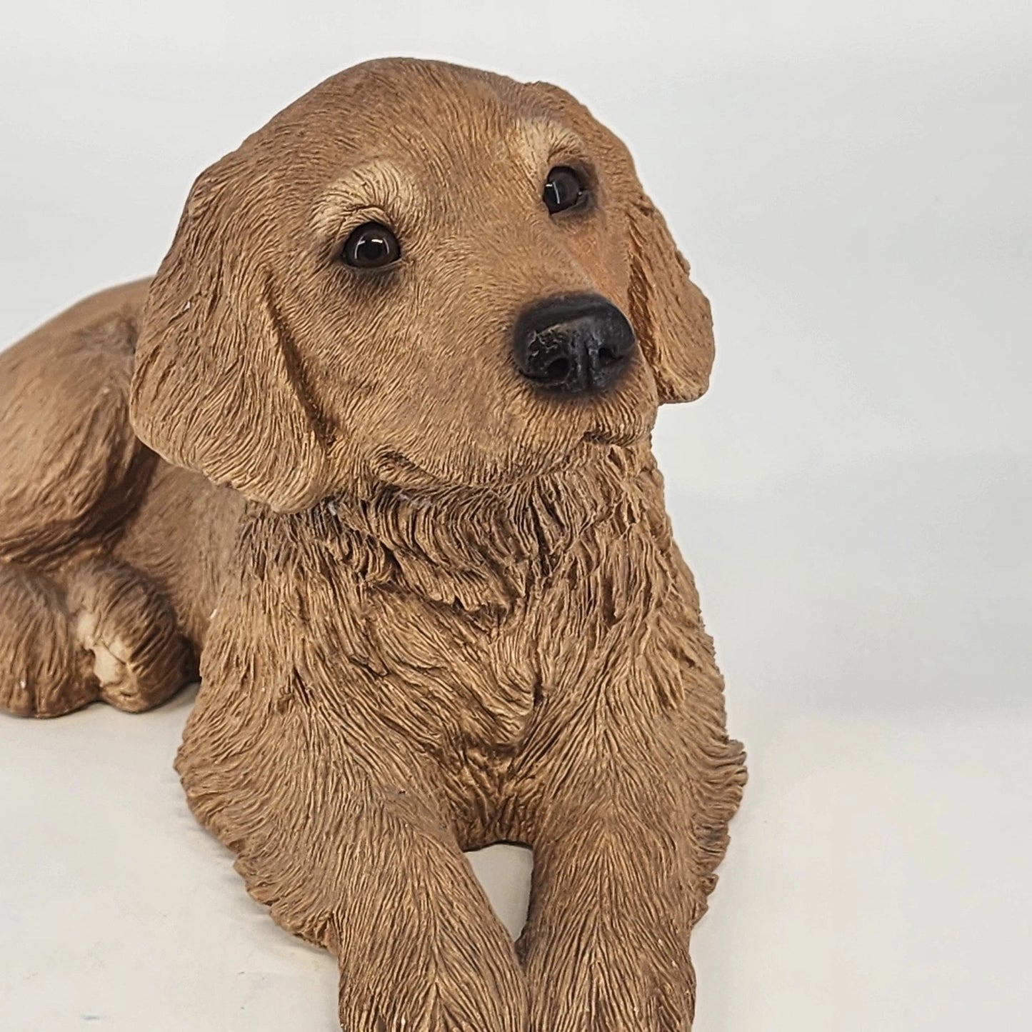 Sandicast Golden Retriever Sculpture Sandra Brue Hand Painted Figure 10.5" 1983