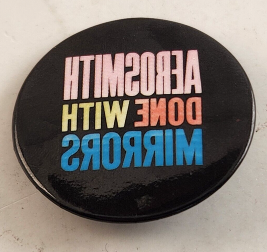 Aerosmith Pinback Button Done With Mirrors Vintage Concert Badge 1980s