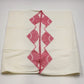 Queen Size Linen Bed Pillow Cases Hand Crocheted Pink Turn of the Century 32.5"