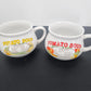Dat'l Do-It Inc Potato Tomato Soup Mugs Recipe Cups Set of 2 Ceramic 3.5" Vtg