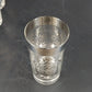 Kimiko Silver Knight Shield Highball Glasses 5.5" Set of 8 Metal Carrier MCM Vtg