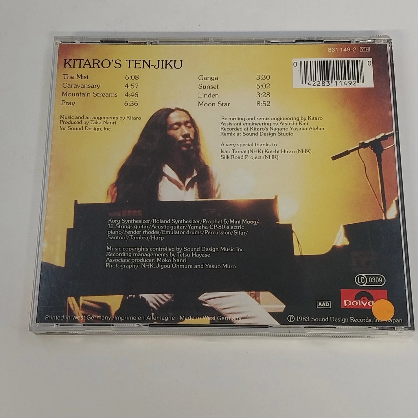 Kitaro Tenjiku Silk Road IV CD Polydor 831 149-2 YH New Age Electronic 8 Tracks