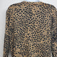 Nina Charles Women's Medium Leopard Print Wool Sweater Brown Animal Print Top