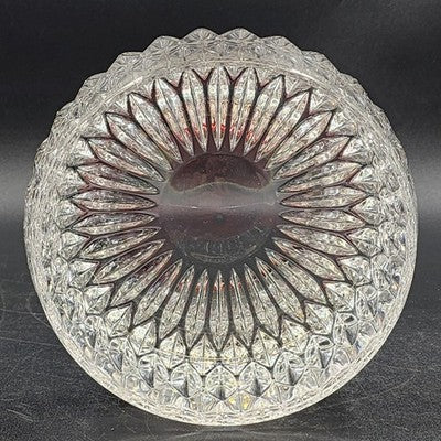 Heavy Serving Bowl Gorham Althea Cut Lead Crystal 7.5" Sunflower Diamond Pattern