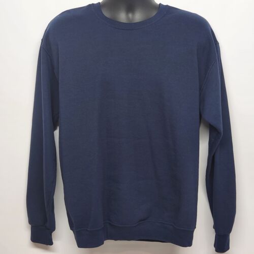 Athletic Works Men's Large Sweatshirt Fleece Ragland Crewneck Pullover Navy