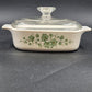 Corelle Callaway Ivy A-1-B11 Corning 1 Liter Casserole Dish & Lid 7" sq x 2"