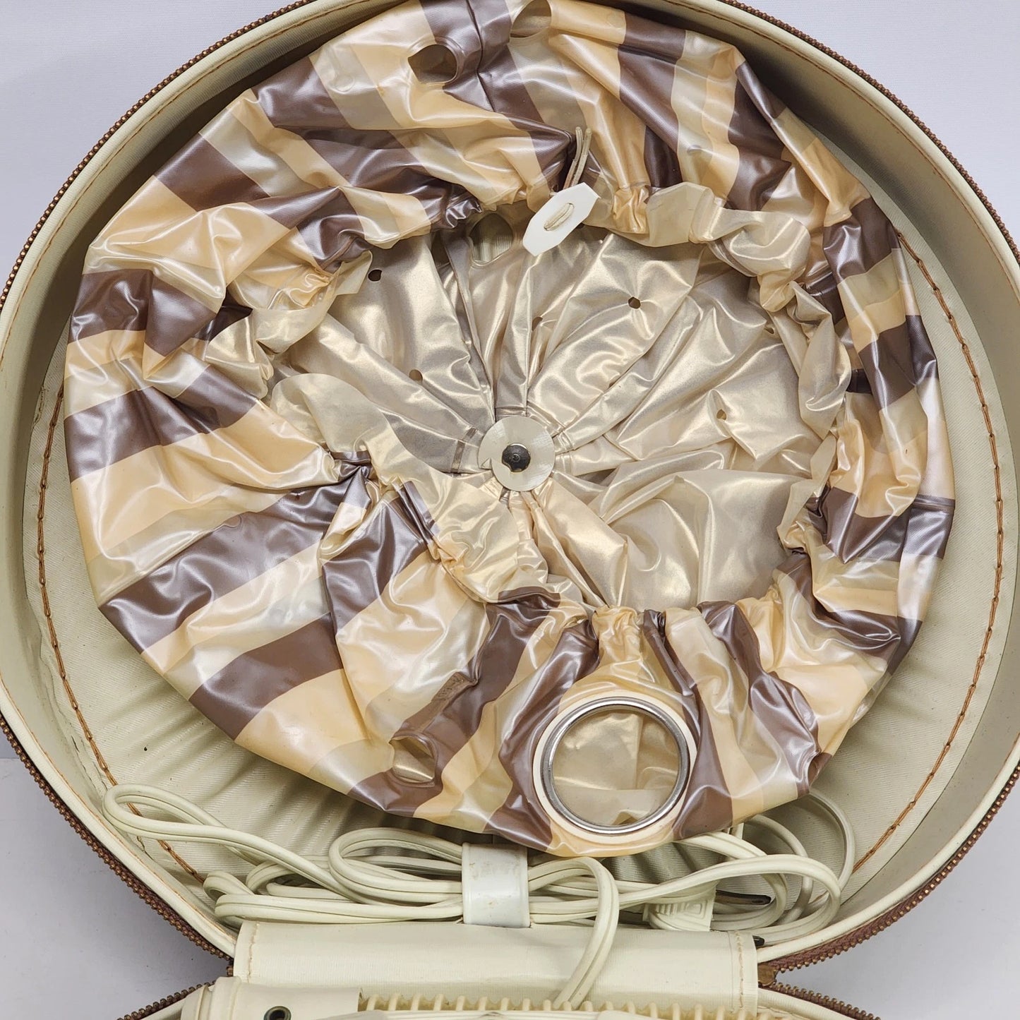 Bettina Universal Bonnet Hair Dryer Faux Ostrich Case 4-Level 5x12" Tested Works