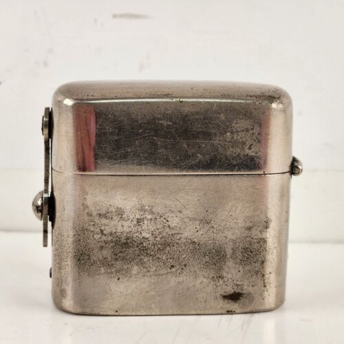 Stainless Travel Pocket Inkwell with Bottle Vintage Latch Lock Glass Bottle 2"