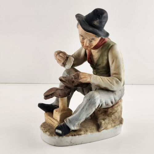 Old Man Shining Shoes Figurine 6.5" Tall Homco Home Interiors No 1223