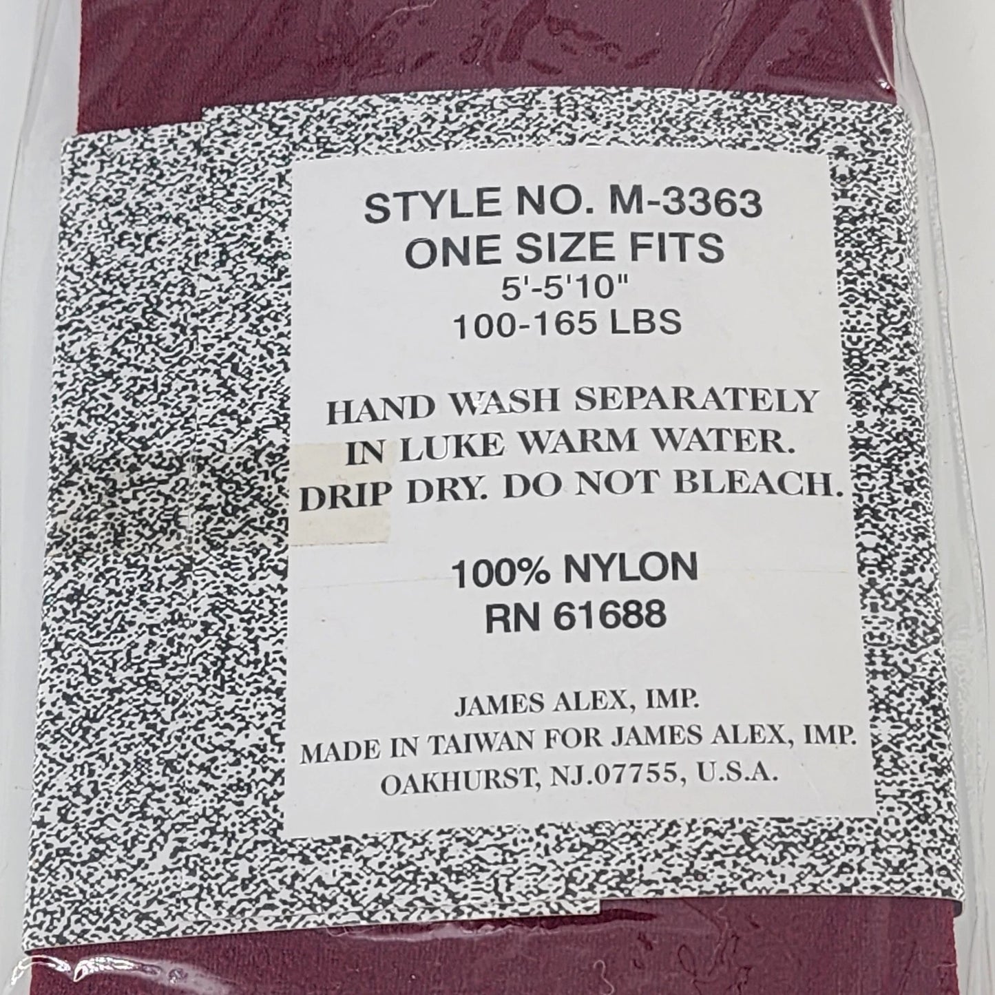 Vintage NOS Maroon Footed Tights 100% Nylon Burgundy Womens OS