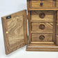 Prestige Wood Jewelry Box Cabinet 11 Drawer Louvered Doors Felt Lined 17"