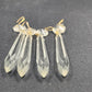 4 Icicle Spear Crystal Faceted Glass Prisms 3" L & Octagon Accent Wire Connector