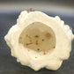 Ceramic Christmas Tree Owl Figurine Iridescent Glaze Light Holes Star on Top 5"