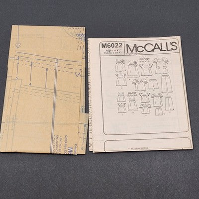 McCalls M6022 Sewing Pattern 2012 Uncut Girls Tops Pants Dresses Size CCE 3-6
