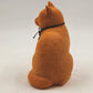 Flocked Orange Cat Figurine 7.25 Inch Fuzzy Ceramic Kitty 1960s 70s