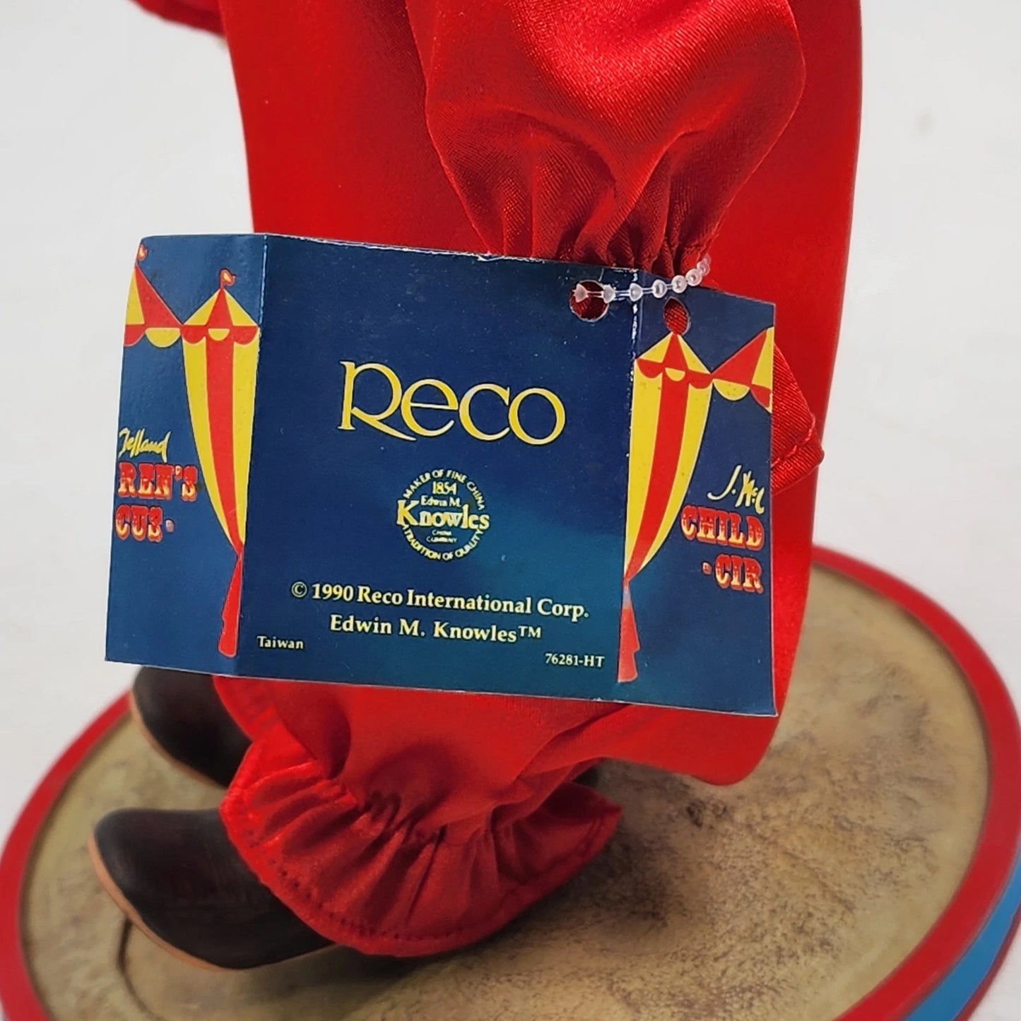 Tommy The Clown 11 Inch Porcelain Doll Blonde Hair with Ceramic Stand